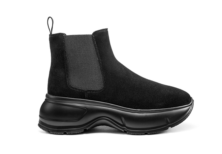 chunky suede chelsea boots