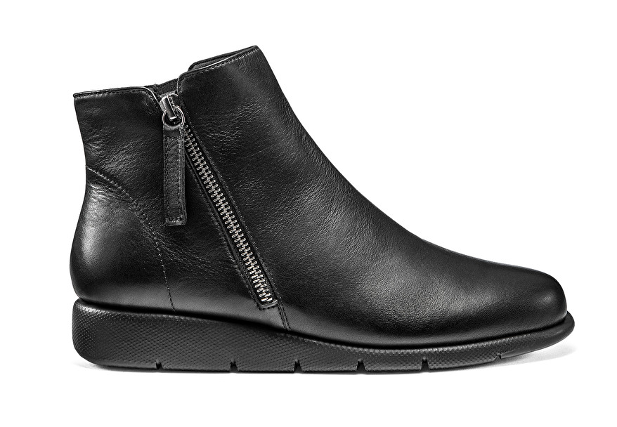comfortable black leather ankle boots